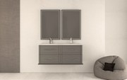 Mobile da bagno sospeso sotto lavabo L 120 x H 55 x P 46 cm grigio laccato opaco, 2 cassetti BADEN HAUS TIFFANY