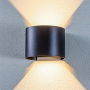 Lindby Lampada da parete per esterni a LED Nivar, rotonda, nera, in metallo