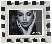 Portafoto di design vertigo maxi orizzontale avorio/nero in ferro e...