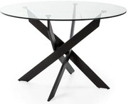 Tavolo da pranzo rotondo con piano in vetro 120x120 cm Ruth - Marckeric