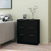 Credenza nera 60x30x70 cm in legno multistrato