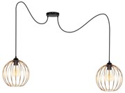 Lampadario a sospensione con filo MATT 2xE27/60W/230V ragno nero/rame