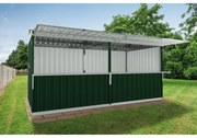 Chiosco SAPIL Cuba verde in acciaio verde con porta doppio battente, superficie interna 12.7 m² e spessore parete 60 mm