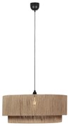 Lampada a sospensione Japandi nera con corda marrone 60cm - Smilla