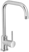 Miscelatore lavello cucina con canna alta orientabile in ottone cromato