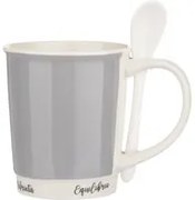 Mug grigia 400 ml con cucchiaino