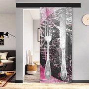 Porta scorrevole Posate in vetro multicolore, L 88 x H 215 cm, con binario Atelier nero Destra
