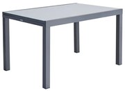 Tavolo da giardino allungabile Lyra NATERIAL in alluminio grigio con piano in vetro  per 8 persone 130/220x90cm