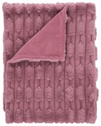 Coperta rosa in micropile 150x200 cm Carved Fur – Bianca