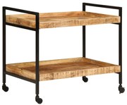 Carrello Da Cucina 80x55x70 Cm Legno Massello Di Mango Grezzo /