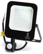 Faro proiettore Led 30W Nero da esterno IP65 Bianco neutro 4000K con sensore crepuscolare e di movimento Aigostar