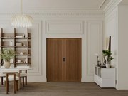 Porta scorrevole doppia con sistema a incasso 2 x H205 x L83 cm  in MDF e Legno Naturale scuro - SANDORA
