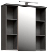 Mobile da bagno sospeso con specchio VENOM, antracite/marrone