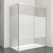 Porta doccia scorrevole Jazz, L 138-139.5 cm x H 200 cm x SP 6 mm, profilo cromo, vetro smerigliato