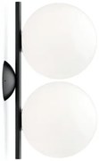 Flos IC Lights Ceiling/Wall 1 Double Lampada 42 cm da parete/soffitto a luce diffusa in vetro opalino bianco e ottone nero