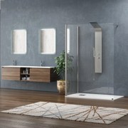 Kamalu - Doccia walk-in angolare 70x110cm vetro anticalcare 8mm KW4000