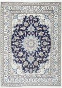 Nain Tappeto 150 x 210 Blu (Iran) Annodato A Mano