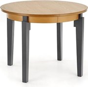 Tavolo rotondo allungabile Sorbus in rovere/grafite - L 100-200 x P 100 x H 77 cm