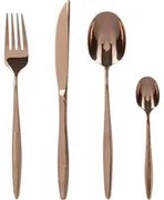 Set 24 posate acciaio inox Rose Gold Curvy