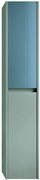 Colonna per mobile bagno Niwa 2 ante P 27 x L 30 x H 160 cm laccato opaco verde timo con vetro blu pacifico