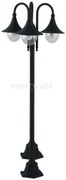 Palo pavia nero 3 luci attacco e27 ip44 56x190cm in alluminio