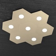 Plafoniera Moderna Hexagon Metallo Sabbia 7 Luci Led 12X7W