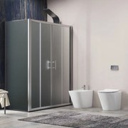 Kamalu - cabina doccia 70x180 cm scorrevole vetro satinato + fisso | kf6000s