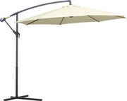 Ombrellone Decentrato da Giardino in Alluminio 3M con Protezione UV Beige...