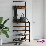 vidaXL Appendiabiti con Poggiascarpe 68x32x182,5 cm Bianco