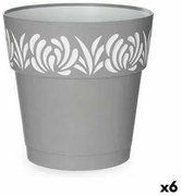 Vaso Autoirrigante Stefanplast Gaia Grigio Plastica 25 x 25 x 25 cm (6 Unità)