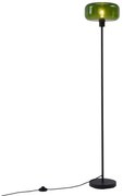 Lampada da terra retrò nera con vetro verde - Bizle