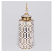 Vaso in ceramica 45,7x16,9 cm oro/bianco