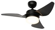 Ventilatore da soffitto nero 86,7 cm con LED dimmerabile con telecomando - Yuki