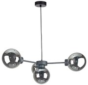 Lampadario a sospensione con filo KALIOPE II 4xE14/50W/230V nero/fumé nero