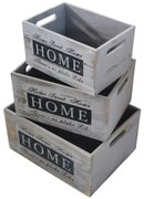 BRIANNA - set di 3 cassette in legno