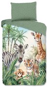 Set copripiumino e federa da bambini verde in cotone per letto singolo 140x200 cm Thabo – Good Morning
