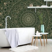 Carta da parati – Mandala ornamentale dettagliata in verde