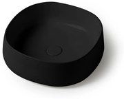 Lavabo da appoggio 42 cm con angoli stondati in ceramica nero opaco   Milos