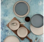 Set da tavola 16 pezzi beige/blu/porcellana