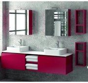 Kamalu - composizione bagno 175cm sospesa, composta da mobile, due specchi e 2 pensili sp-175b