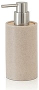 Dispenser per sapone liquido Sahara, in resina beige con particolari in bamboo