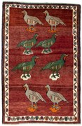 Gabbeh Tappeto 160x110 Rosso (Iran) Annodato A Mano