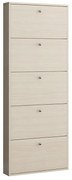 Scarpiera Slim olmo 5 ante L 73 x H 180 x P 15 cm 15 paia, beige