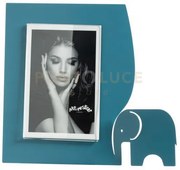 Portafoto elefantino grande blu oltremare in ferro e polimetilmetac...