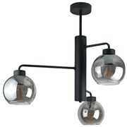 Lampadario a sospensione con supporto rigido FLEX 3xE27/60W/230V nero/fumé nero