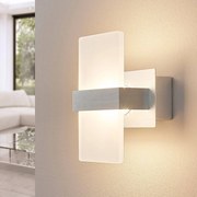 Applique da parete a LED Yorick Lindby, Bianco / Opale, Camera da letto, Plastica, Moderno, Applique a LED