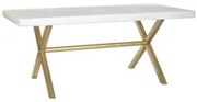 Tavolo da Pranzo DKD Home Decor Bianco Dorato Ottone Legno di mango 180 x 90 x 76 cm