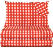 Completo letto matrimoniale quadretti corallo