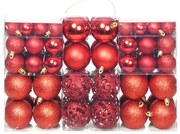 Set Palline di Natale 100 pz 3/4/6 cm, Rosse