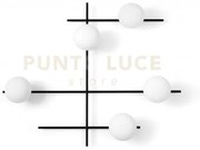 Mikado lampada da parete o soffitto 5 luce  in metallo nero e vetro...